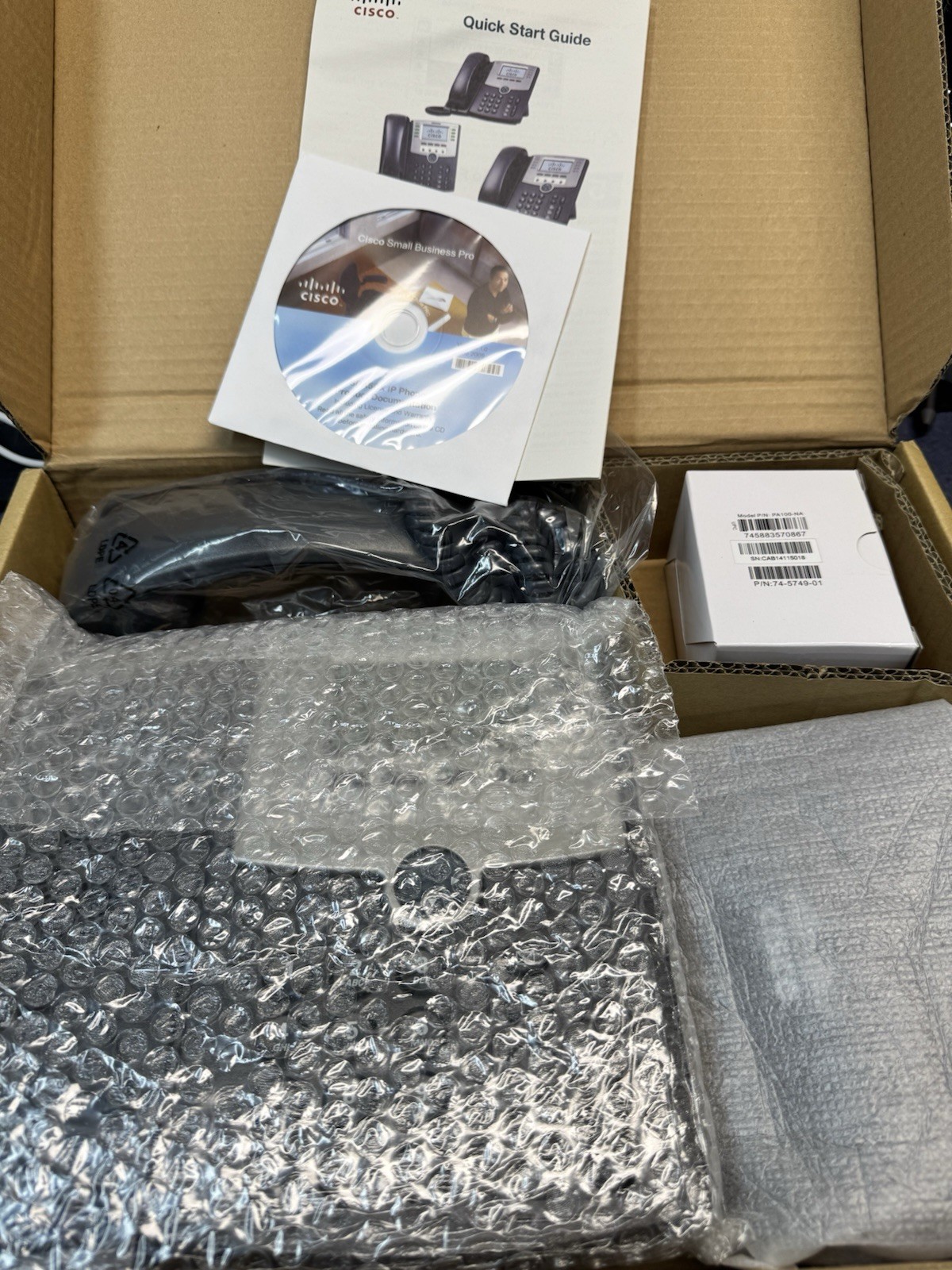 Four Cisco SPA504G Complete In Original Box with AC Power – Cleaned Tested