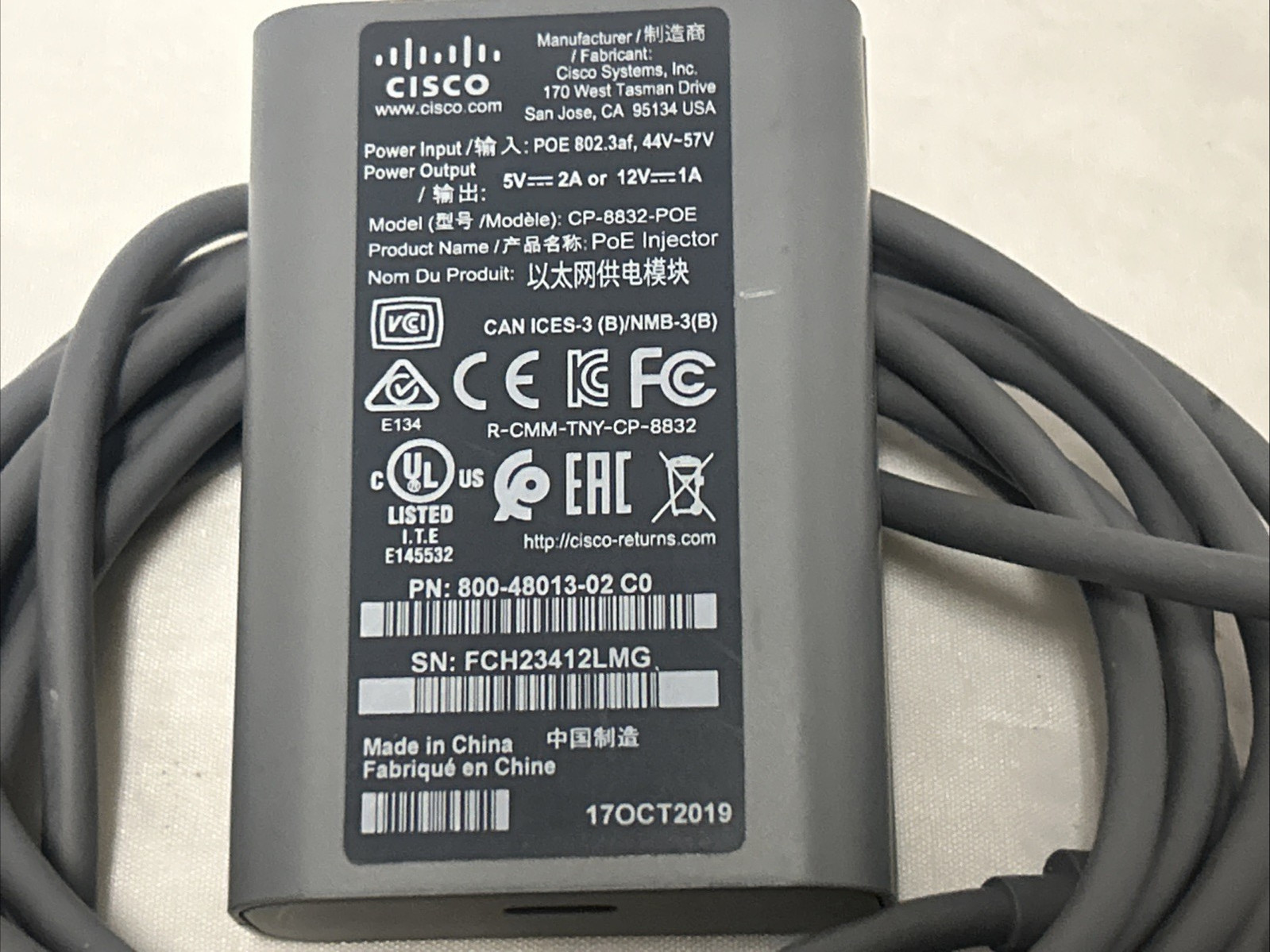 Cisco 8832 IP Conference Phone with Power AC, and 2 wired michrophone