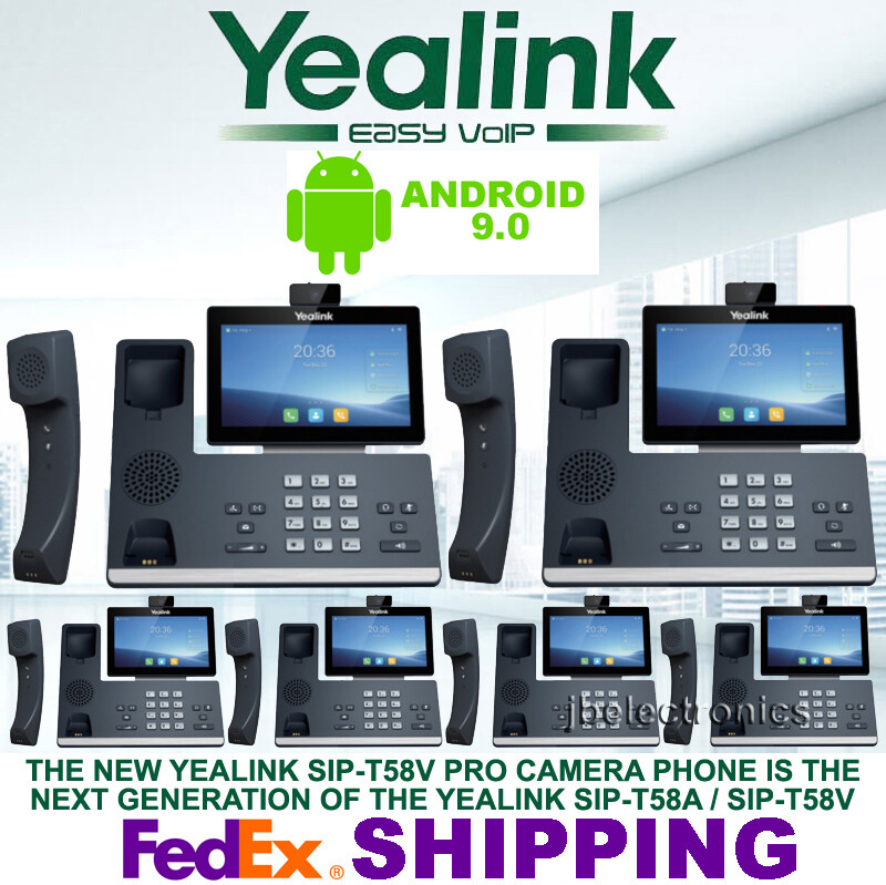 YEALINK SIP-T58W PRO CAMERA SIP IP PHONE WIFI BLUETOOTH ANDROID – 6 PHONES