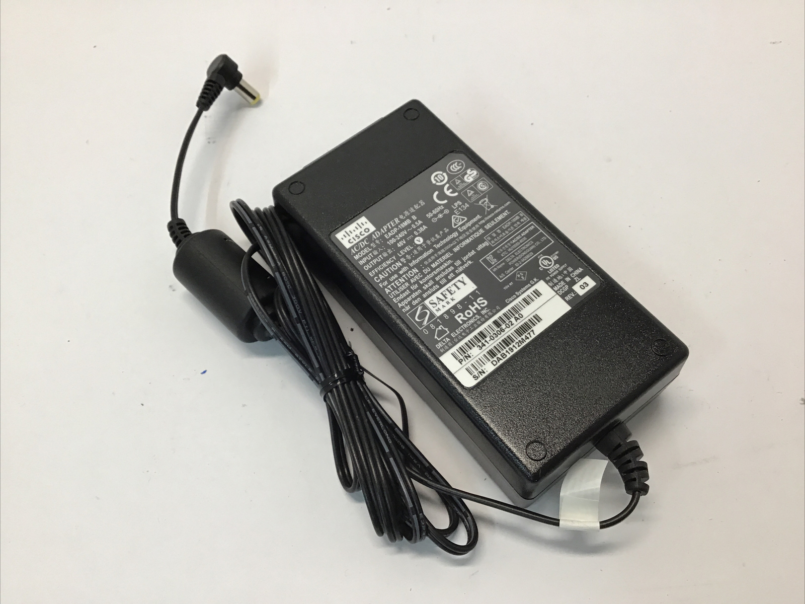 Lot of 10 – Cisco 18W 48V 0.38A EADP-18MB B AC Adapter Power Supply 341-0306-02