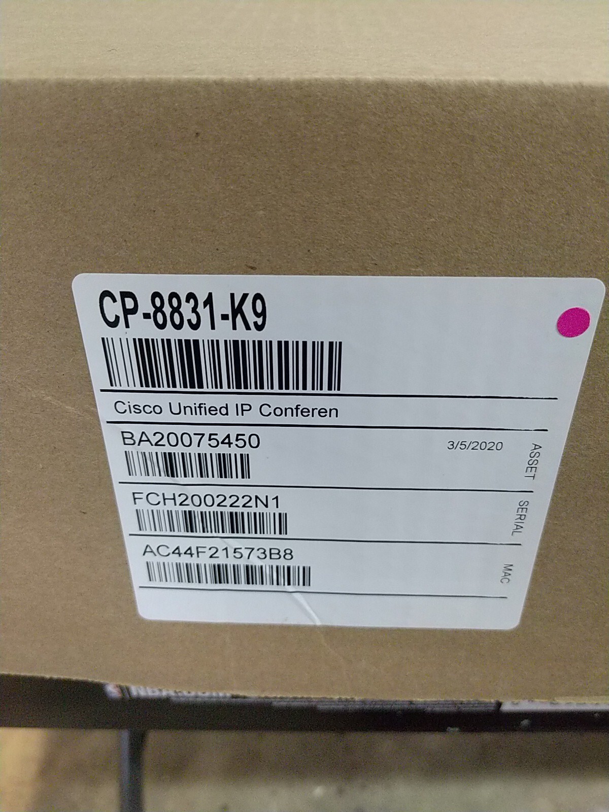 Cisco Unified IP Conference Phone Base with Controller CP-8831-K9=