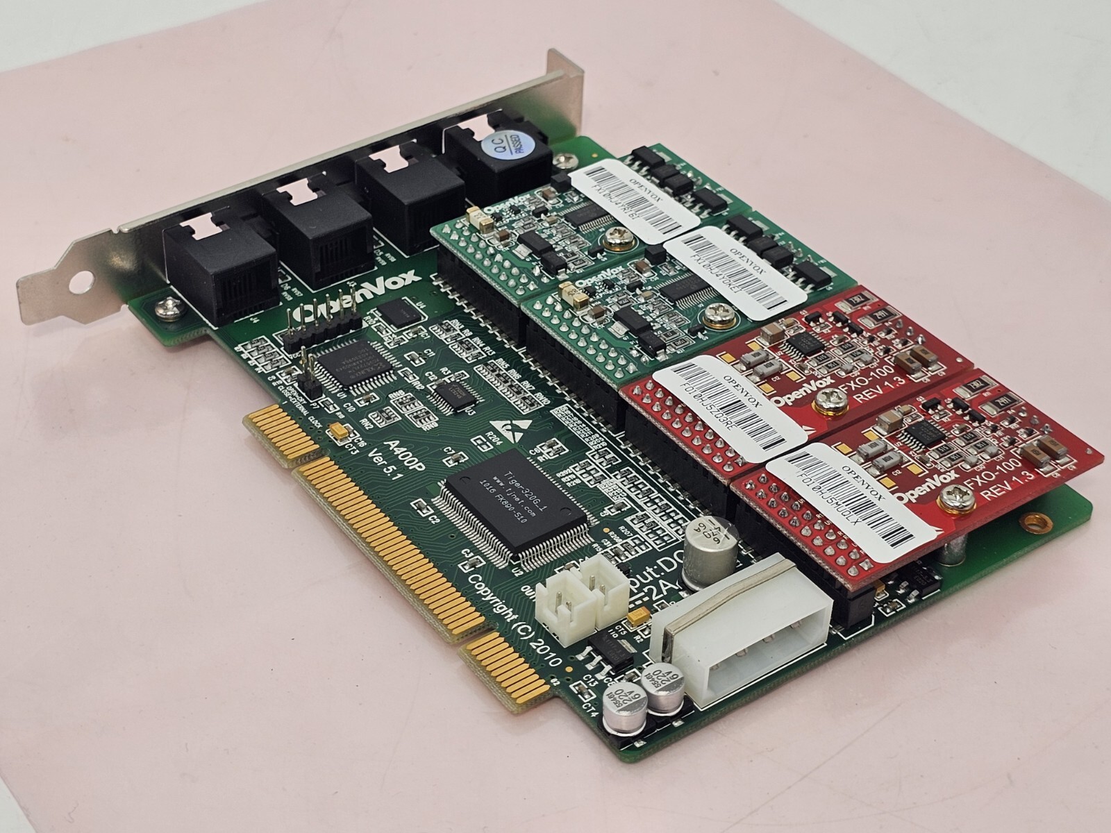 New Open Box OpenVox A400P 4 Port Analog PCI card + 2 FXS + 2 FXO