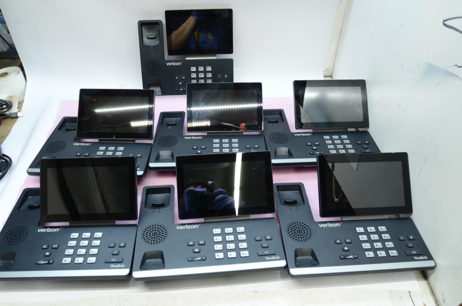 LOT OF 7 YeaLink SIP-T57W IP PoE Phone Touch Screen VERIZON T8-D4