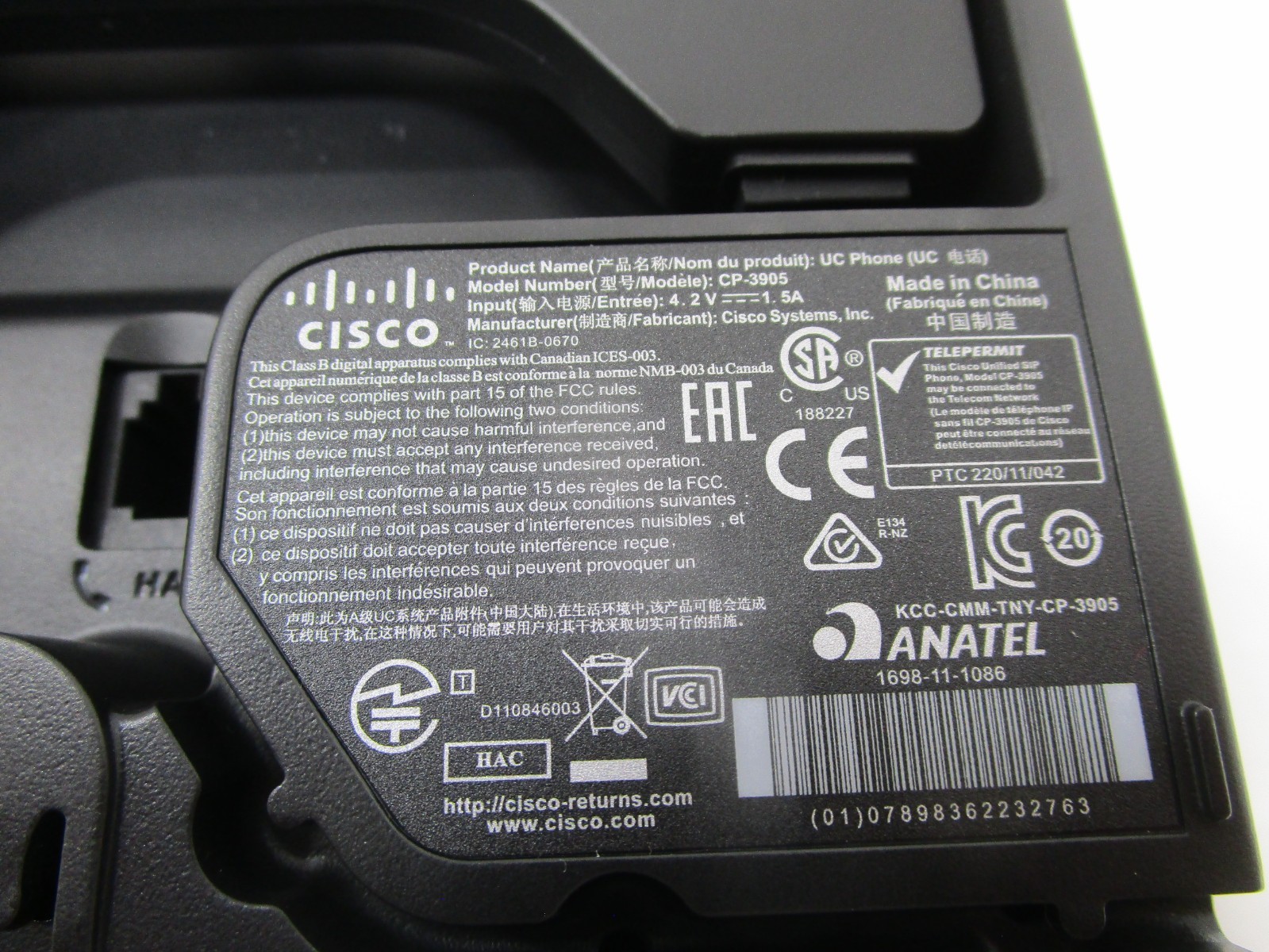 CISCO CP-3905 Unified SIP Phone 3905 Standard Handset NEW FREE SHIPPING
