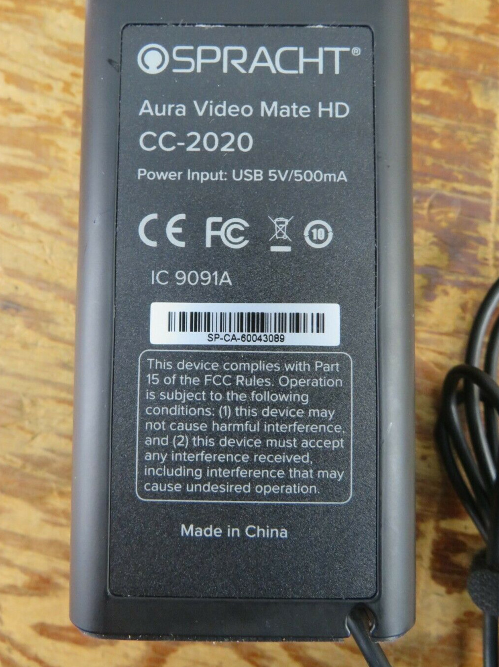 Spracht CC-2020 Aura Video Mate HD Video & Audio-Conferencing Camera via USB