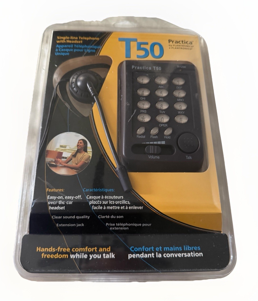 Plantronics T50 Practica Single Line Telephone includes Mono Headset