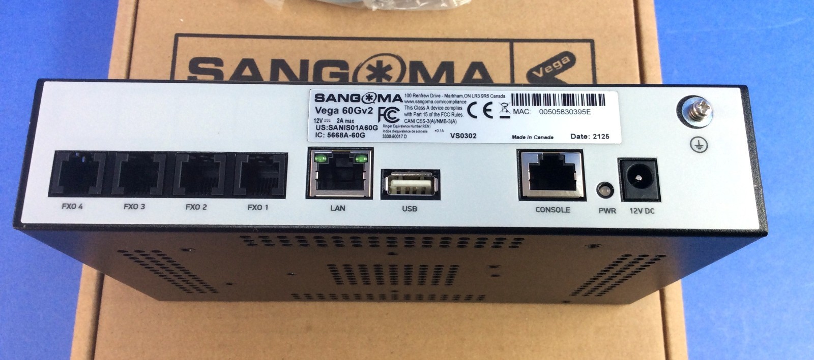 Sangoma Vega 60G – VEGA-60GV2-0004 – 4 FXO Gateway – NIB