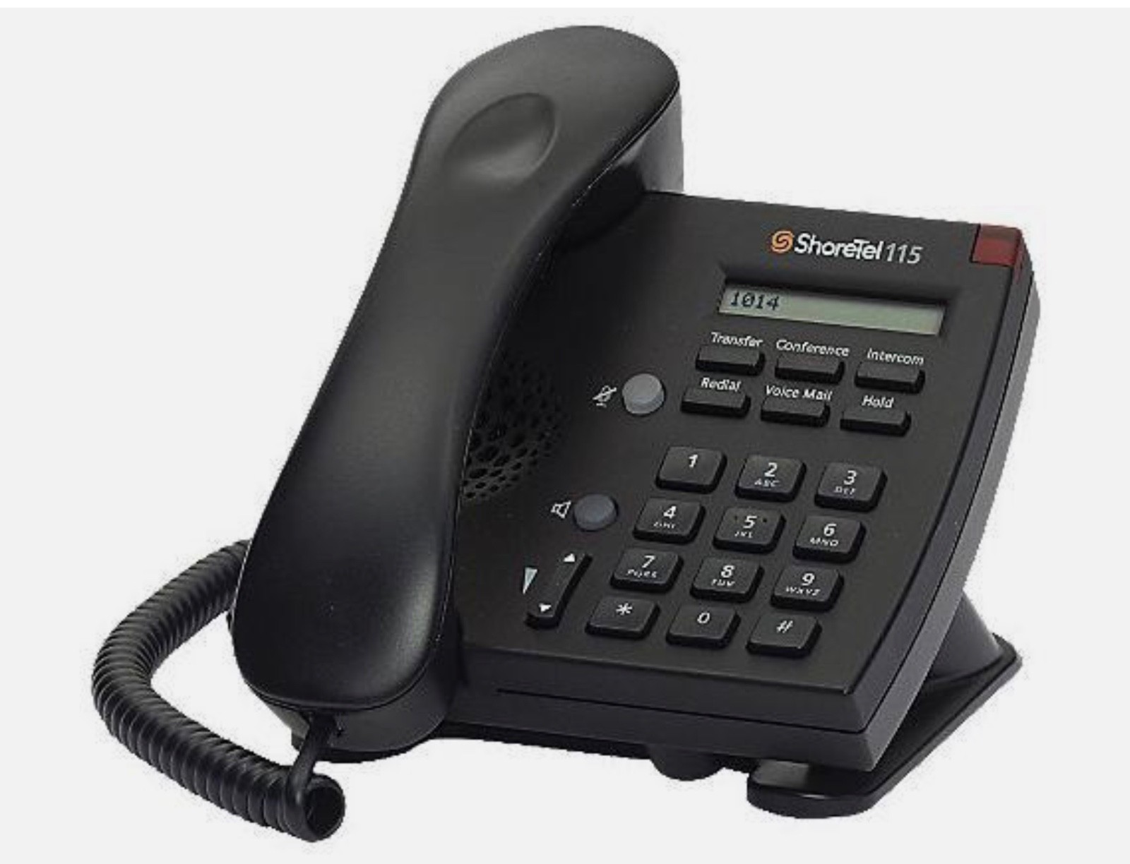 REF “A’ STK – ShoreTel IP 115 10216 IP POE Telephone Black W/ Stand & Handset