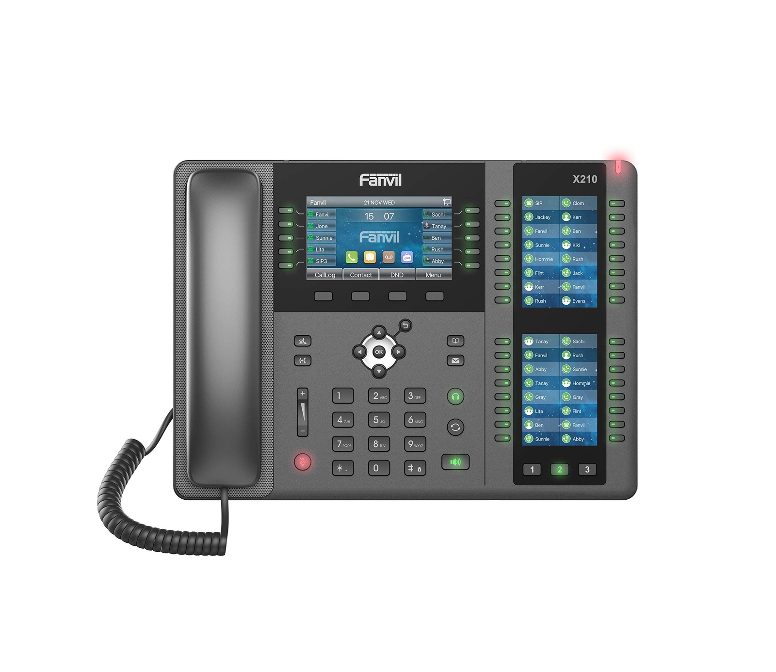 Fanvil X210 Enterprise VoIP Phone, 4.3-Inch Color Display, Two 3.5-Inch Side …
