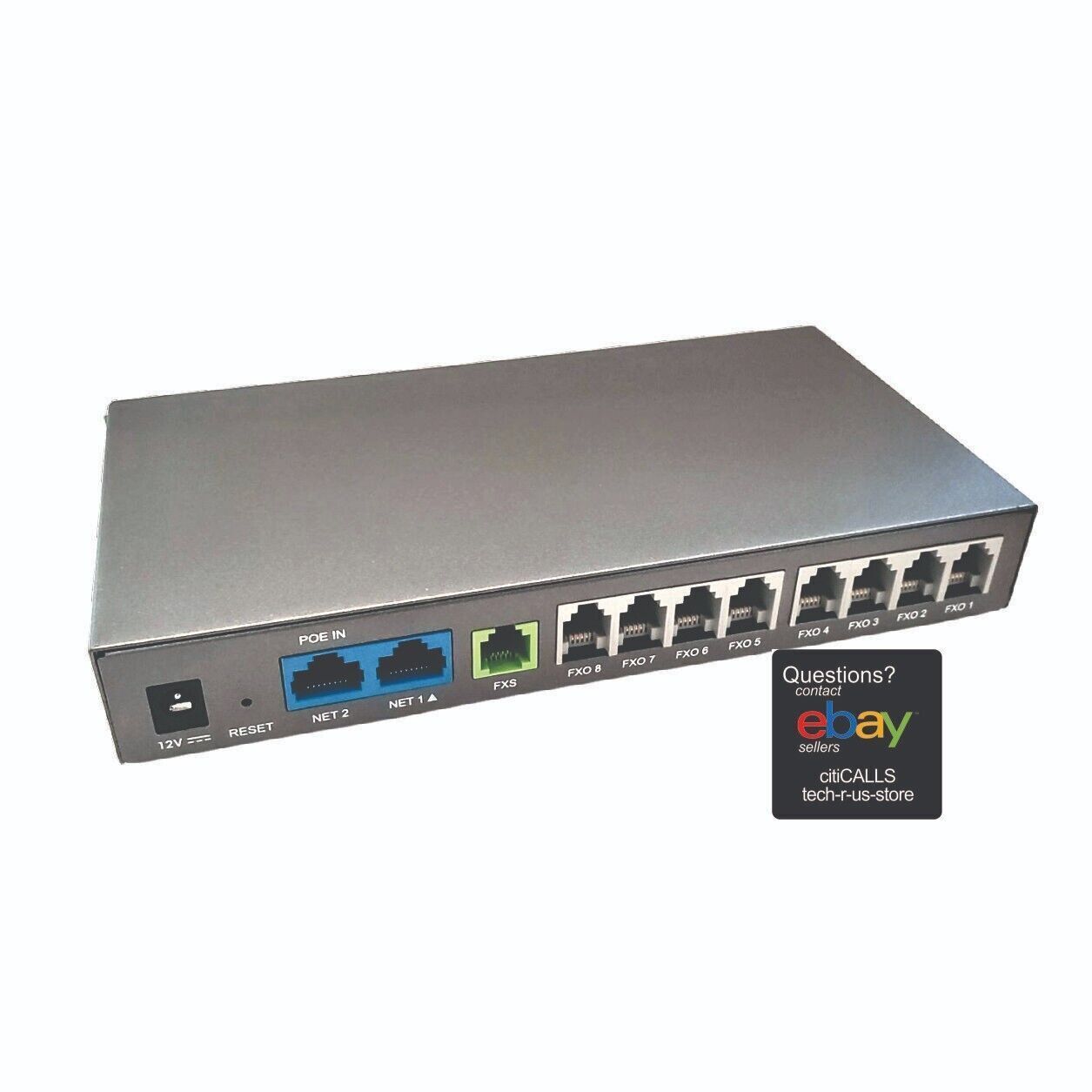 Grandstream GS-HT881 Analog FXO Gateway 8 FXO 1 FXS 3 SIP PoE Ready Metal Case