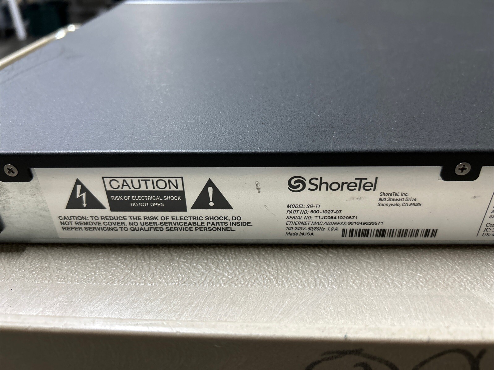 ShoreTel ShoreGear T1 Voice Switch SG-T1 PN: 600-1027-23