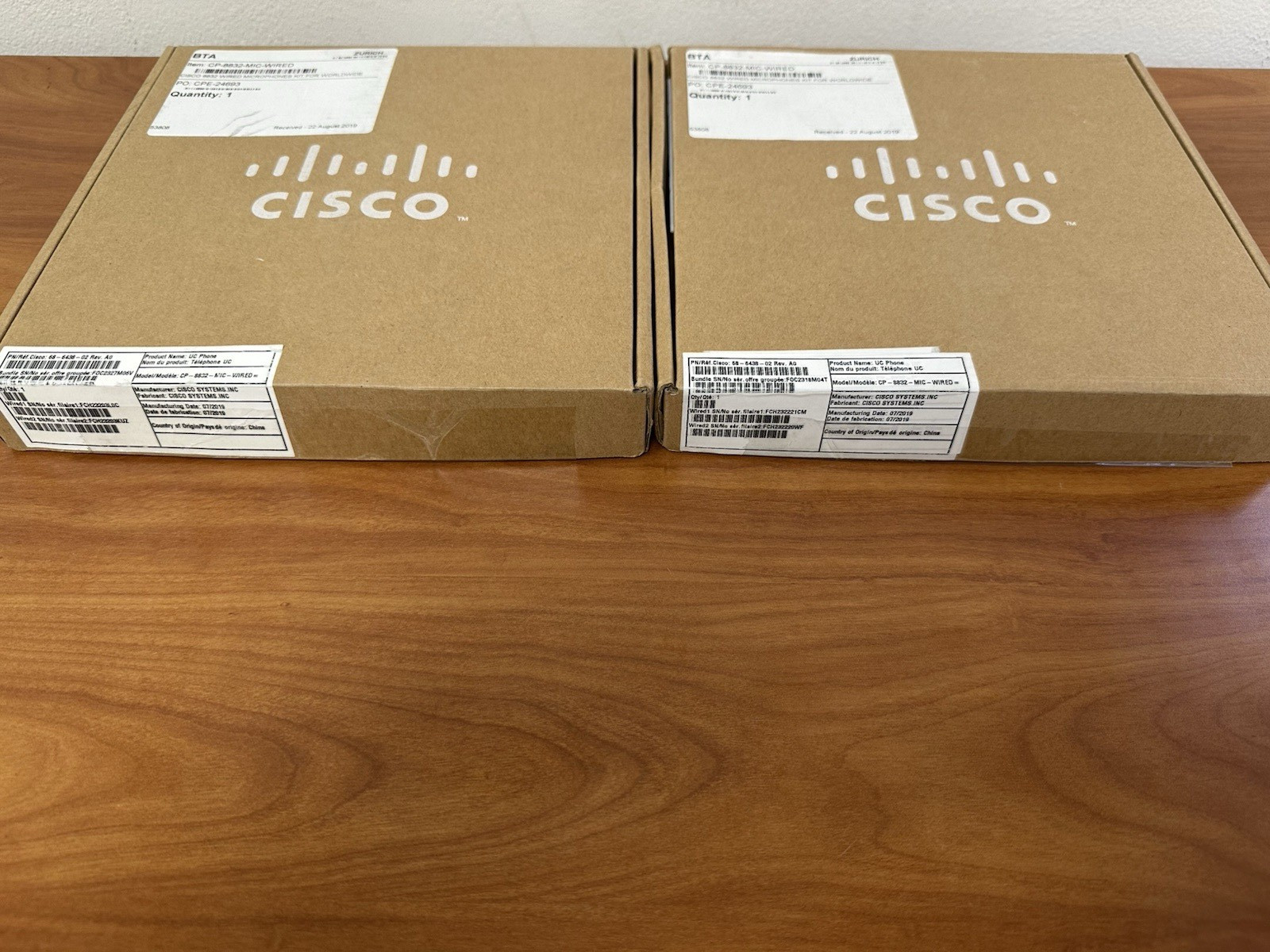 Lot of 2 New Open-Box Cisco CP-8832-MIC-WIRED Cisco 8832 Microphone Kit