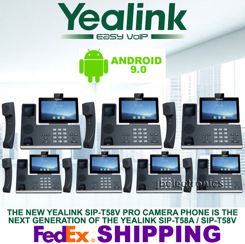 YEALINK SIP-T58W PRO CAMERA IP PHONE WIFI BLUETOOTH ANDROID – 7 PHONES