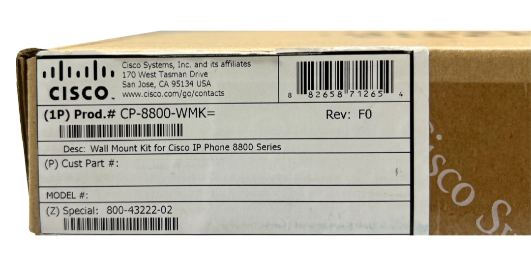 NEW – Cisco CP‑8800‑WMK Wall Mount Kit for IP Phone