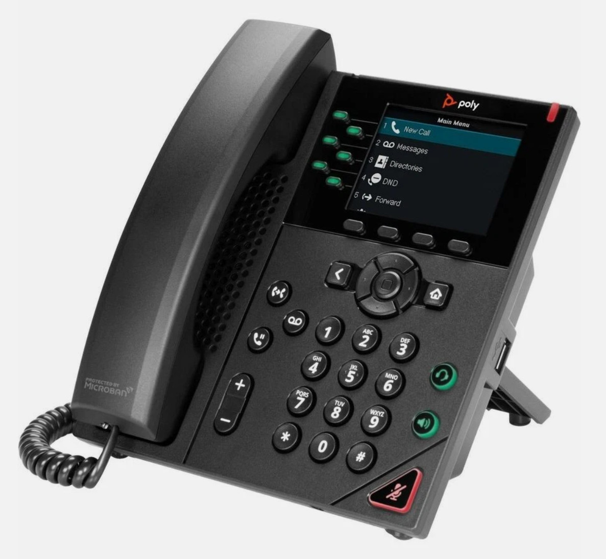 Poly VVX 350 IP Phone Corded Corded Desktop Wall Mountable Black 89B68AA