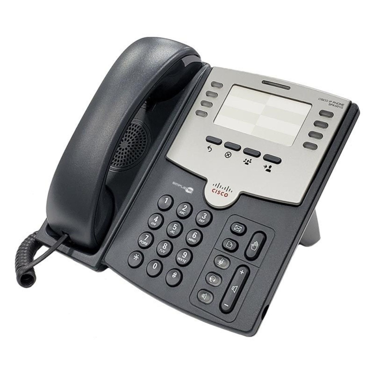 Cisco Spa501g 8 Line Fixed Phone Horned IP Voip Poe PC Handsfree_