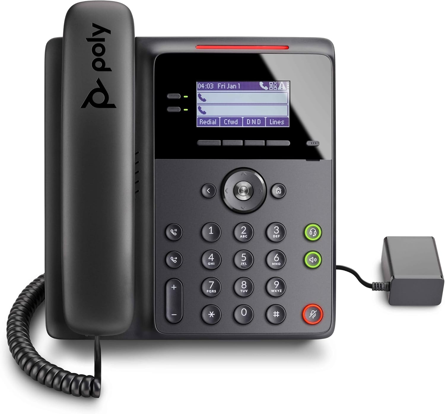 Poly Edge B30 IP Phone – Corded – Corded – Desktop, Wall Mountable – Black –