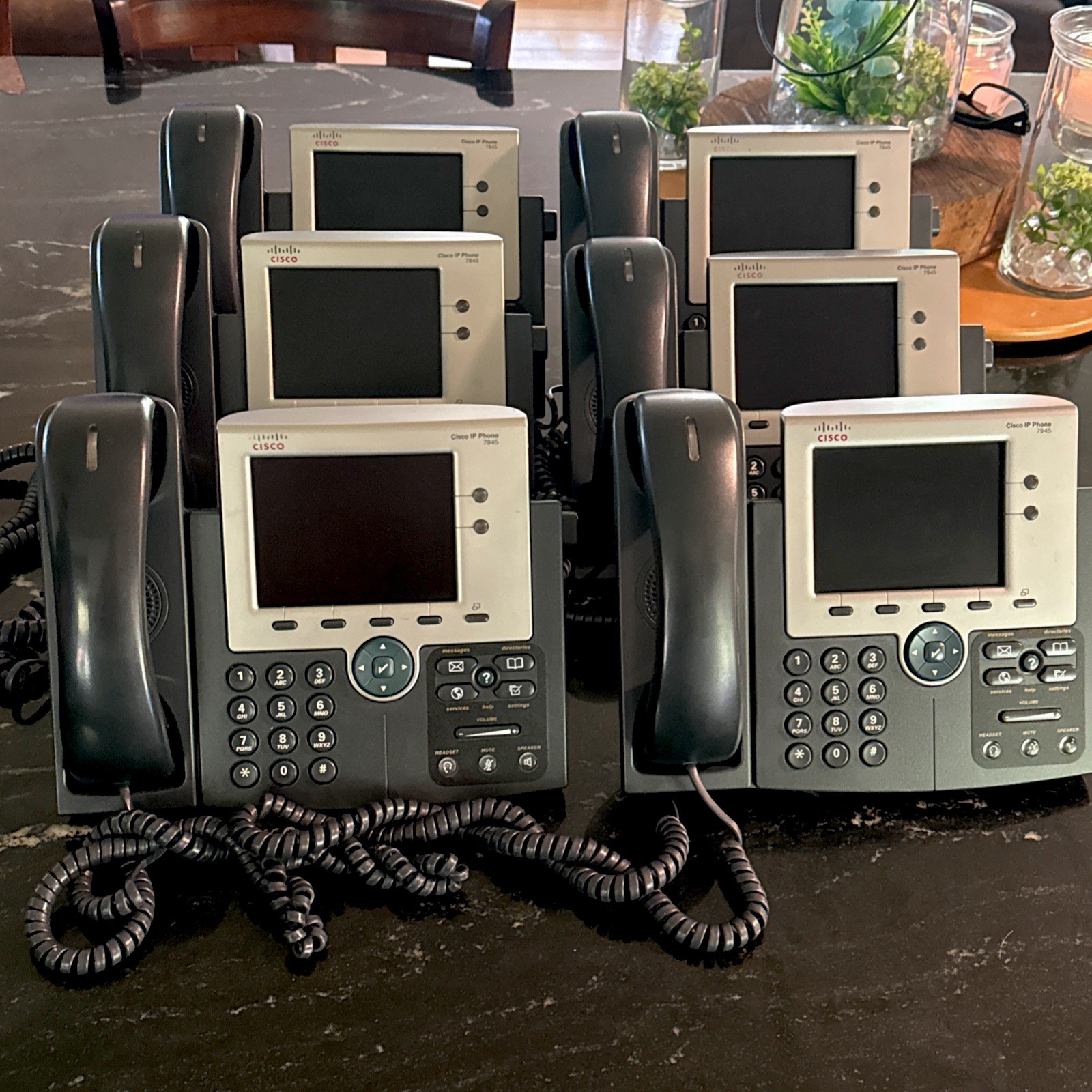 Lot Of 6 Cisco IP Phone 7945G Used No Power Cords Included