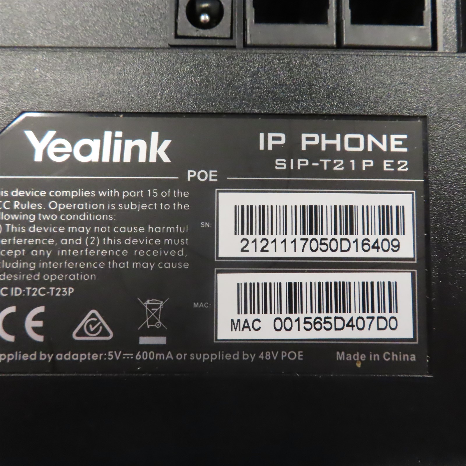 Yealink SIP-T21P-E2 Enterprise IP Phone Sealed OEM Original Dual Line POE