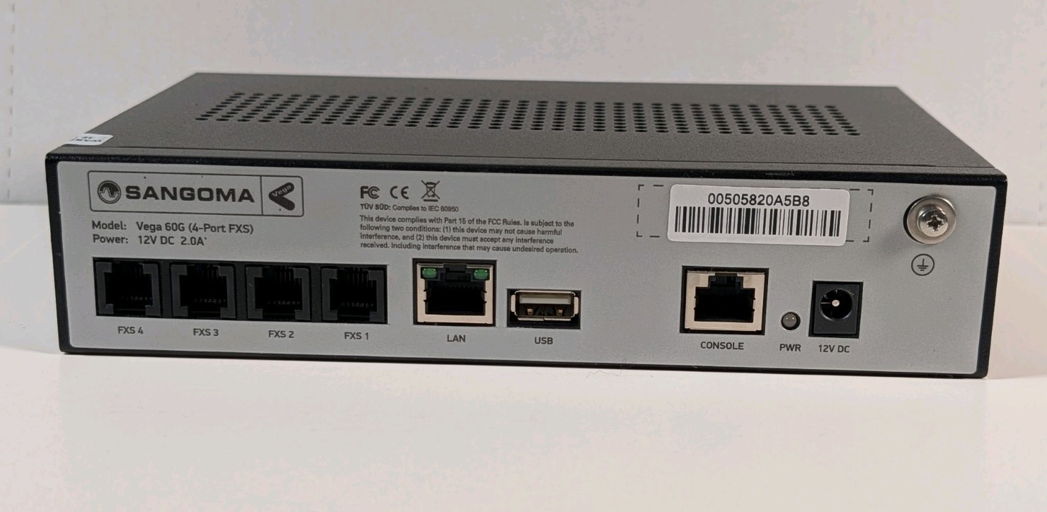 Sangoma IP Telephony Gateway | Vega 60G, 4-Port FXS, Unit Only