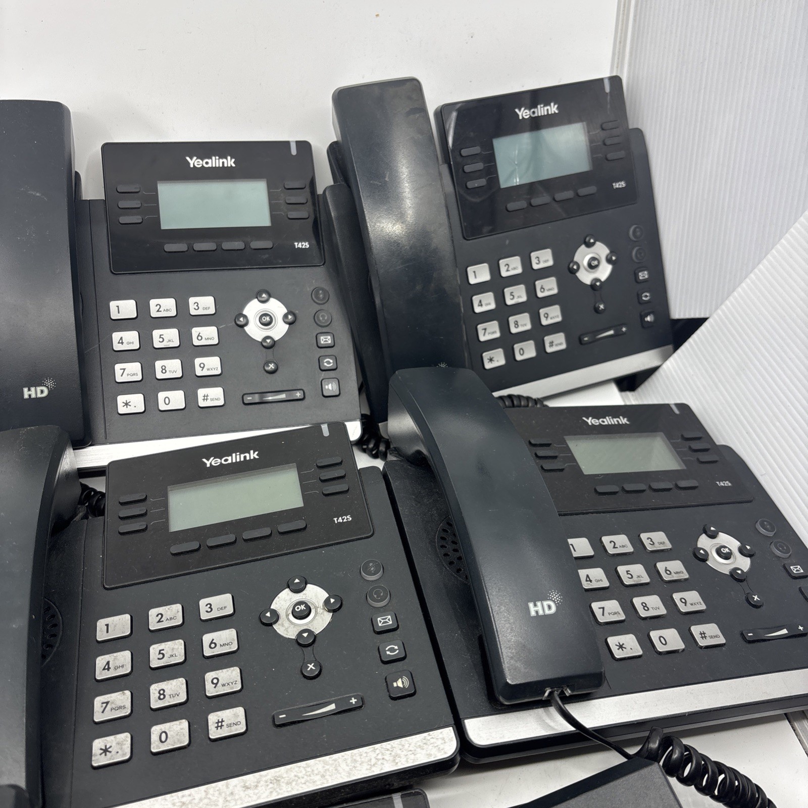 Lot 7 Yealink SIP-T42S 12 Line IP Phone As Is Untested No Power Cord See Photos
