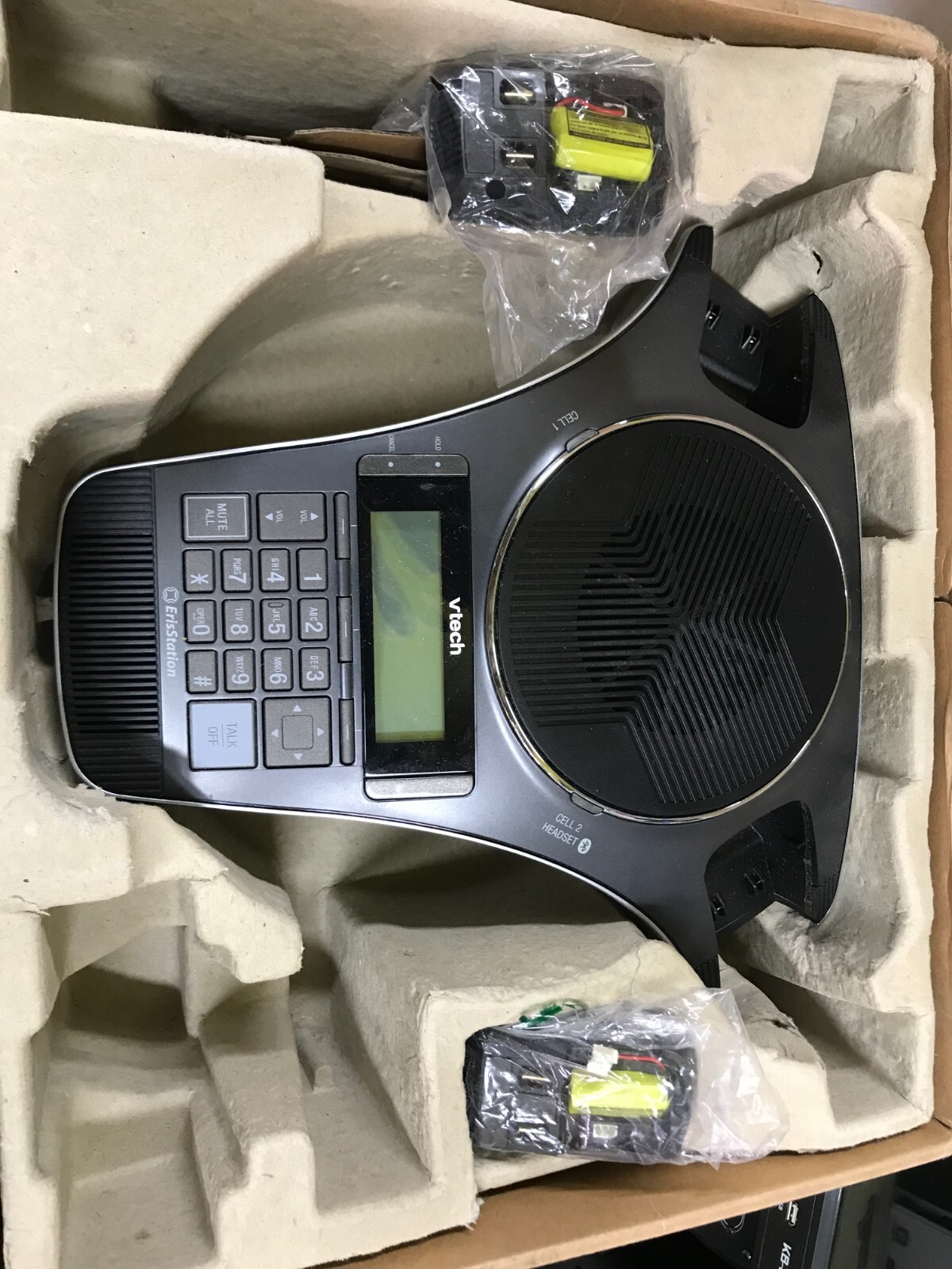 VTech VCS752 ErisStation SIP Conference Phone Base & 2 Mics w/ Battery Only