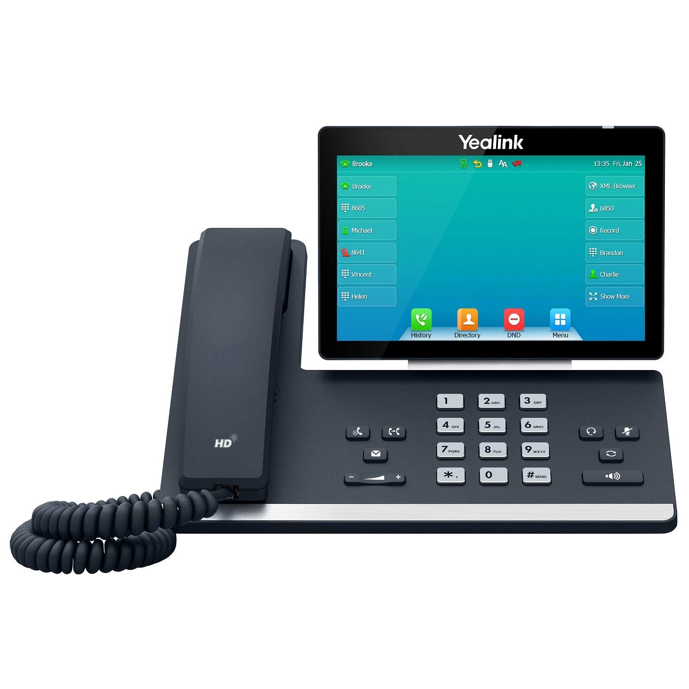 Yealink T57W IP Phone, 16 VoIP Accounts. 7-Inch Adjustable Color Touch Screen.
