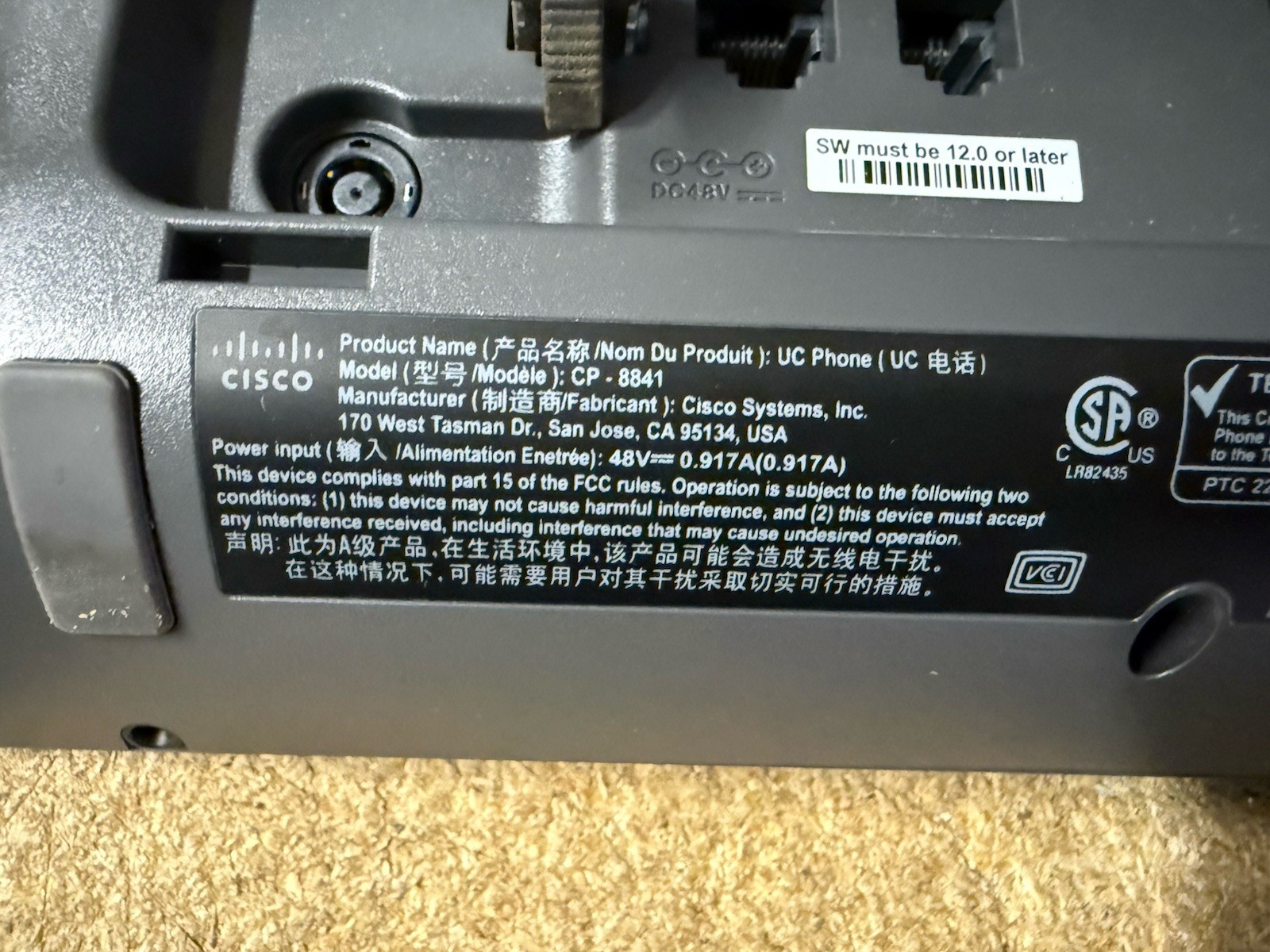 Cisco 8841 CP-8841-K9 VOIP IP Phone w/ Stand & Handset