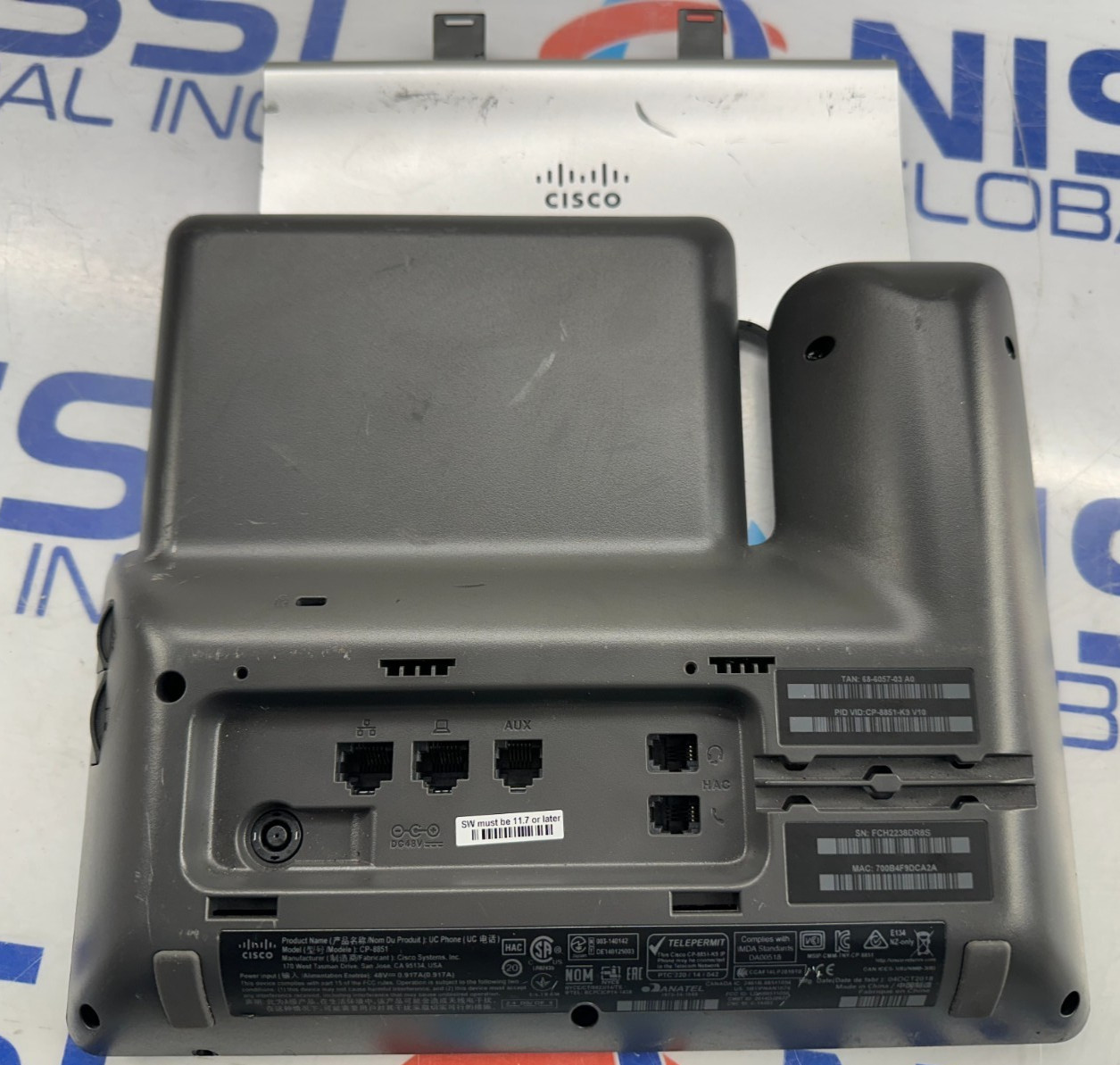Cisco CP-8851-K9 VoIP Business IP Phone Cisco 8851 ( NO HAND SET)