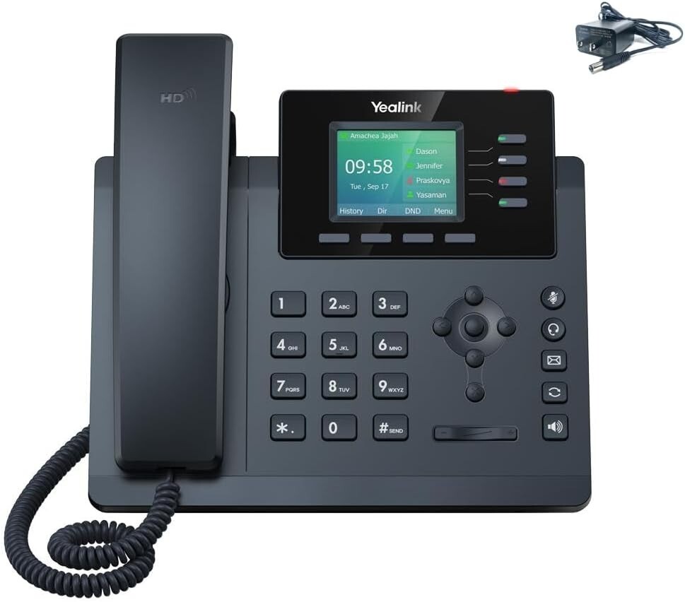 10 Pack Yealink SIP-T34W-PWR Entry Level IP Phone + Power Supply SIP-T34W 4 VoIP