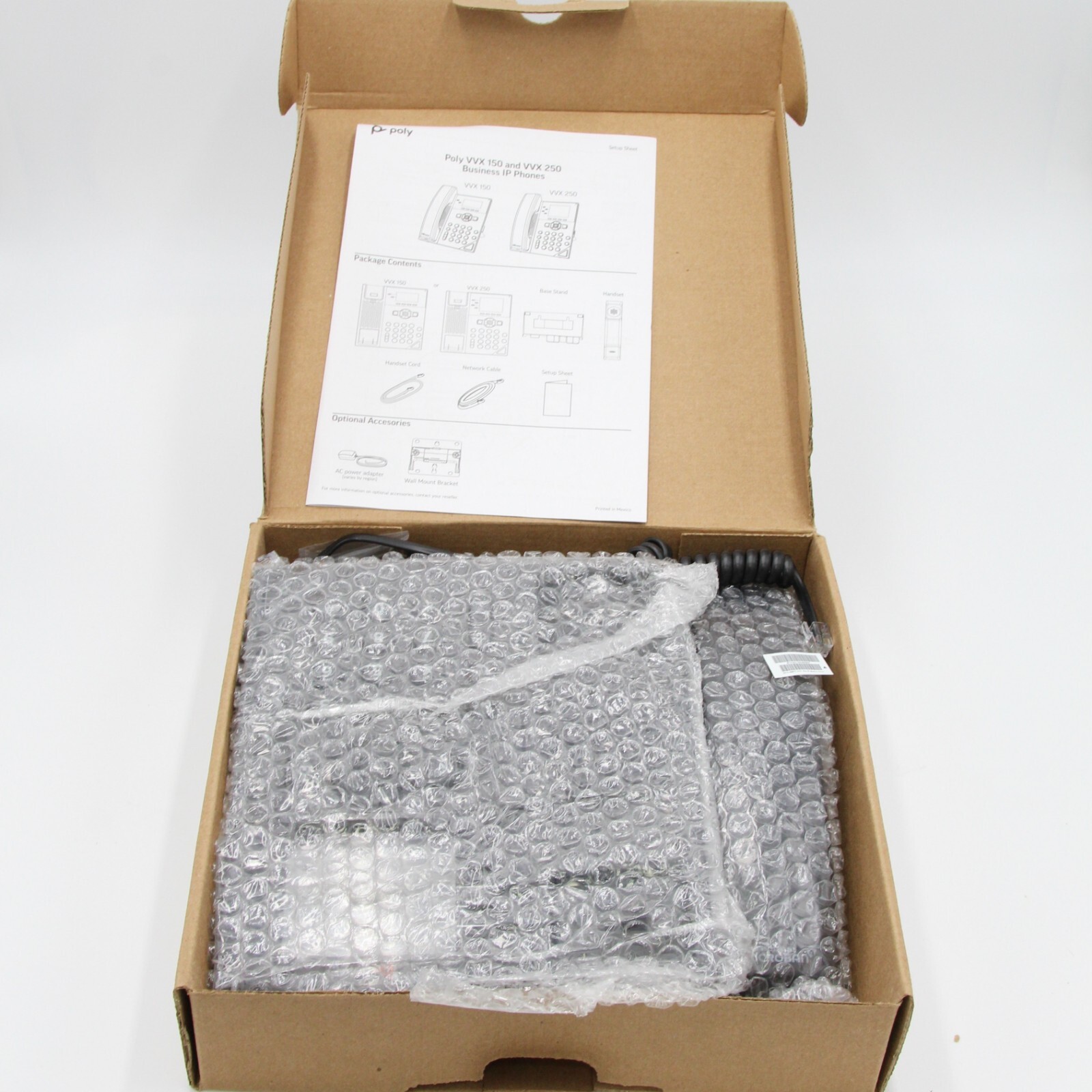 Polycom VVX 250 Desktop POE Phones 2200-48820-025 – No AC Adapter