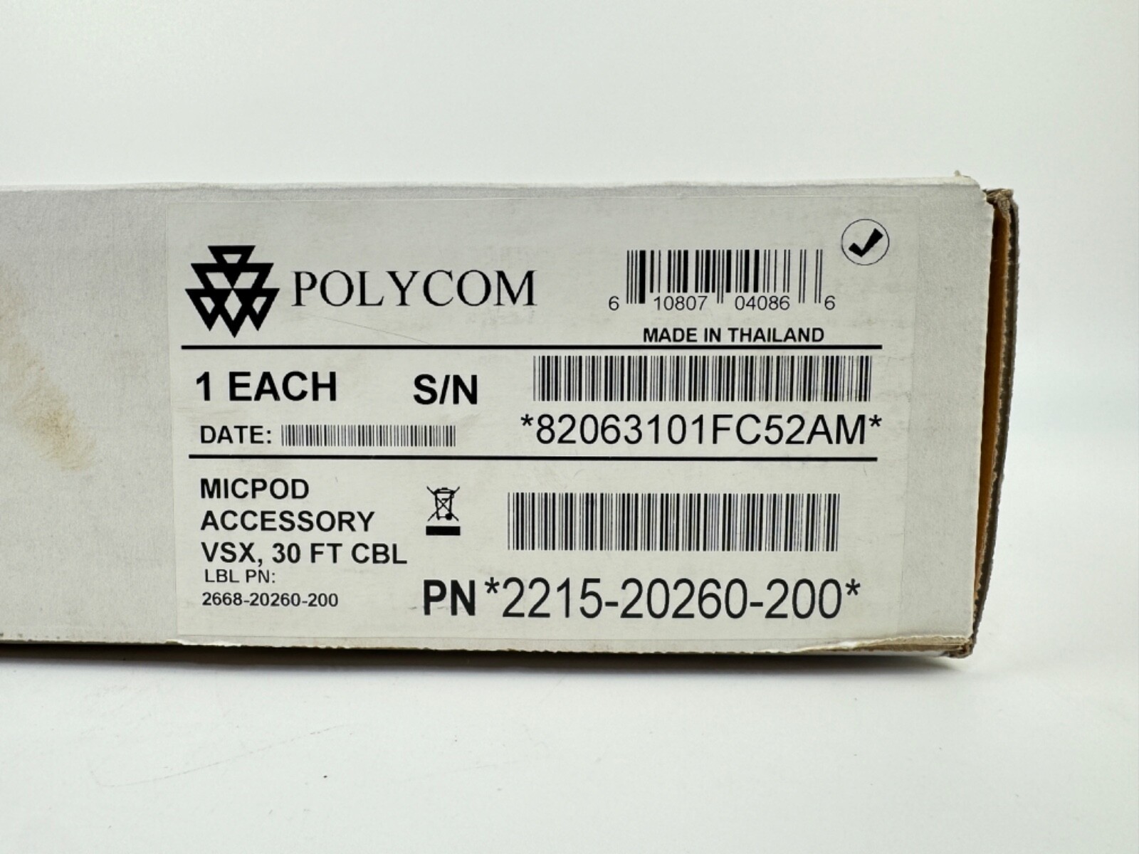 POLYCOM 2215-20260-200 MicPod Accessory VSX 30 Foot Cable