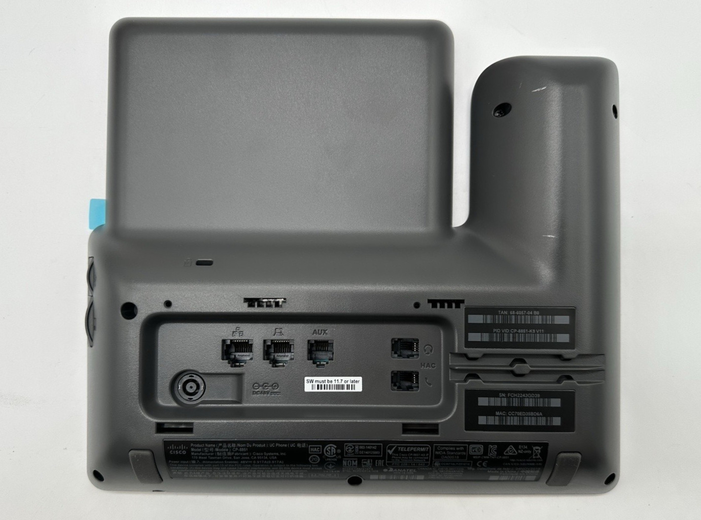 Cisco Business Class CP-8851-K9 Wall Mountable IP Phone-Used
