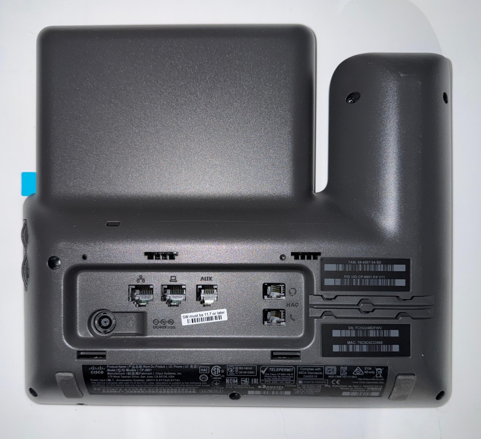 Lot of 2 CP-8851-K9 – Cisco IP Phone