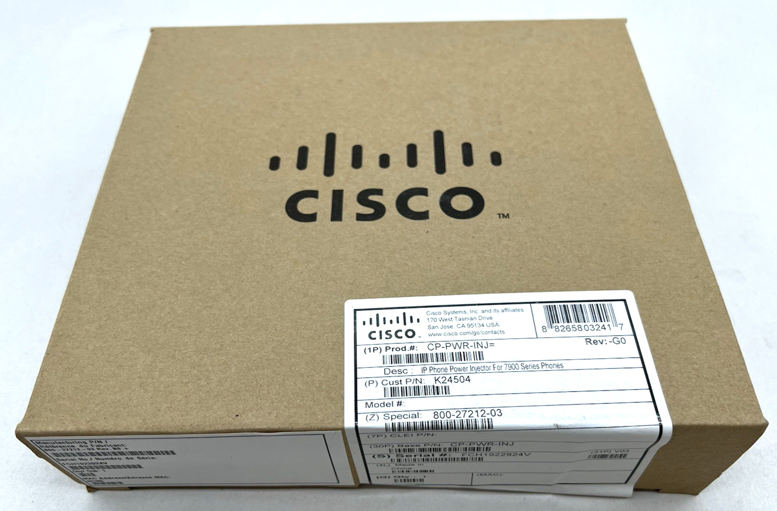 (8) Cisco CP-PWR-INJ Unified IP Phone Power Injector For 7900 Series NEW BOX!!