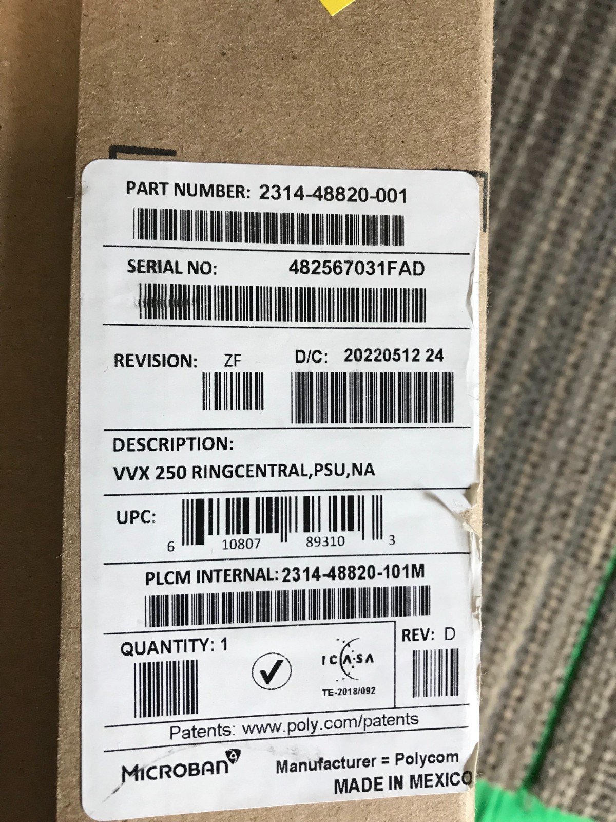 HP Poly VVX 250 12-Line Gigabit HD IP LCD Phone 2314-48820-001 NEW