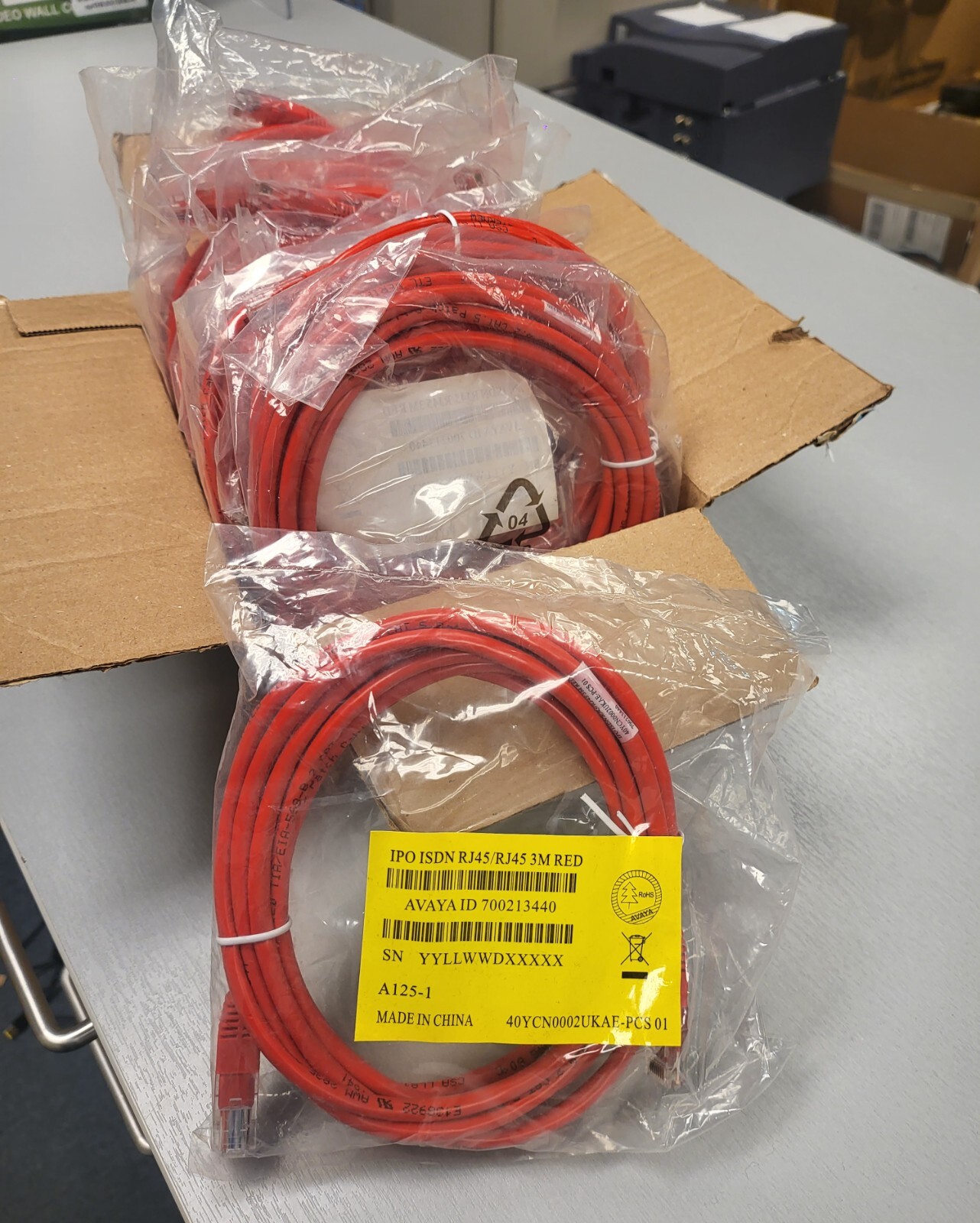 Avaya 700213440 IP400 ISDN RJ45/RJ45 3M Red. 14 available.