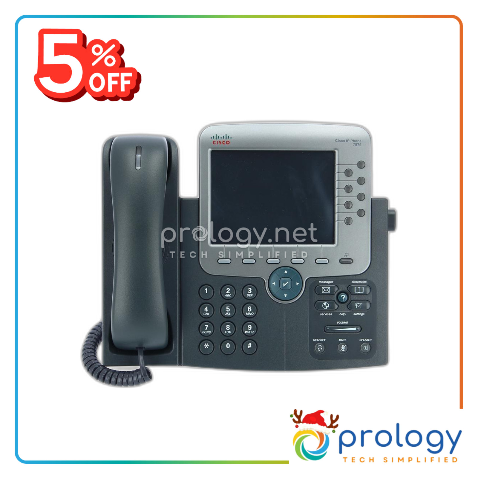 Cisco CP-7975G 8 Lines Color Screen Phone Gig Ethernet w/ PSU Fast Shipping