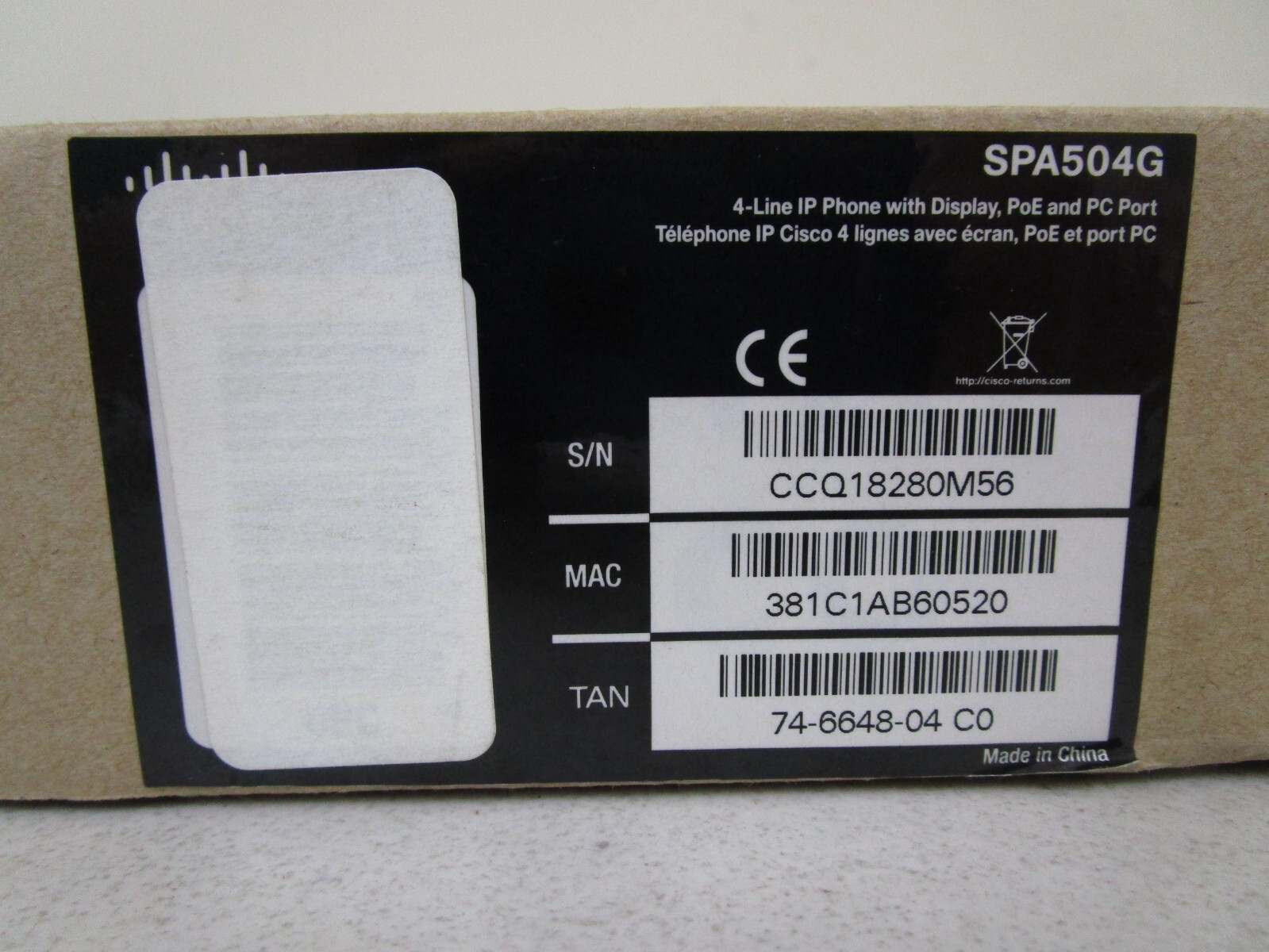 Cisco Small Business SPA504G 4-Line IP Phone With Display POE And Pc Ports