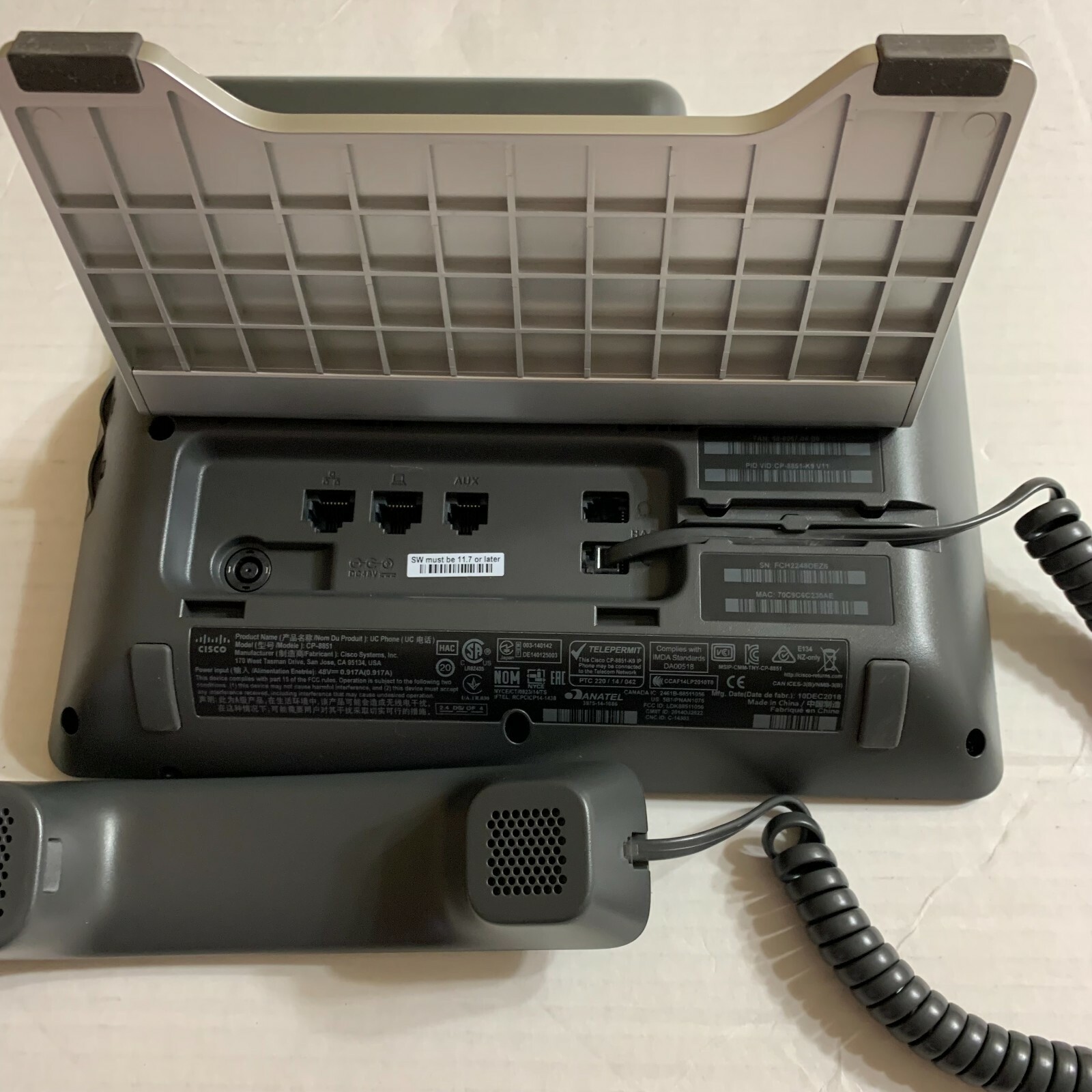 Cisco 8851 IP Phone w/Handset CP-8851 *No power cable