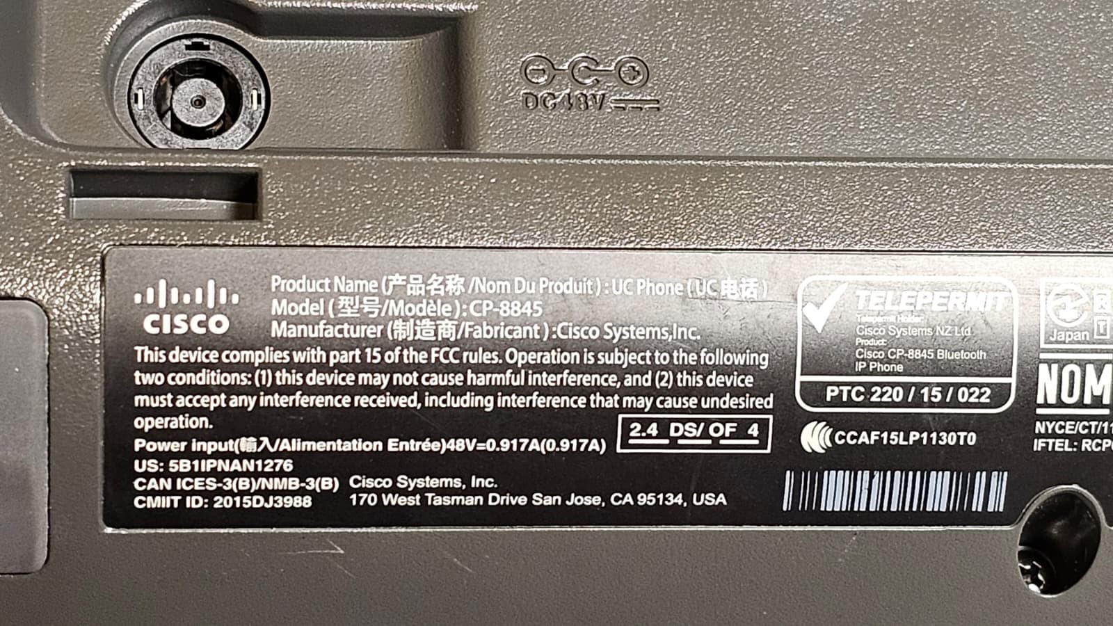 NEW Cisco CP-8845 5-Line VoIP IP Video Business Office Phone w/ Camera