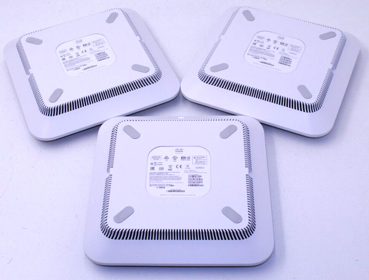 Lot of 3 Used Cisco CP-8832 White Conference Phones w/o PoE Injectors