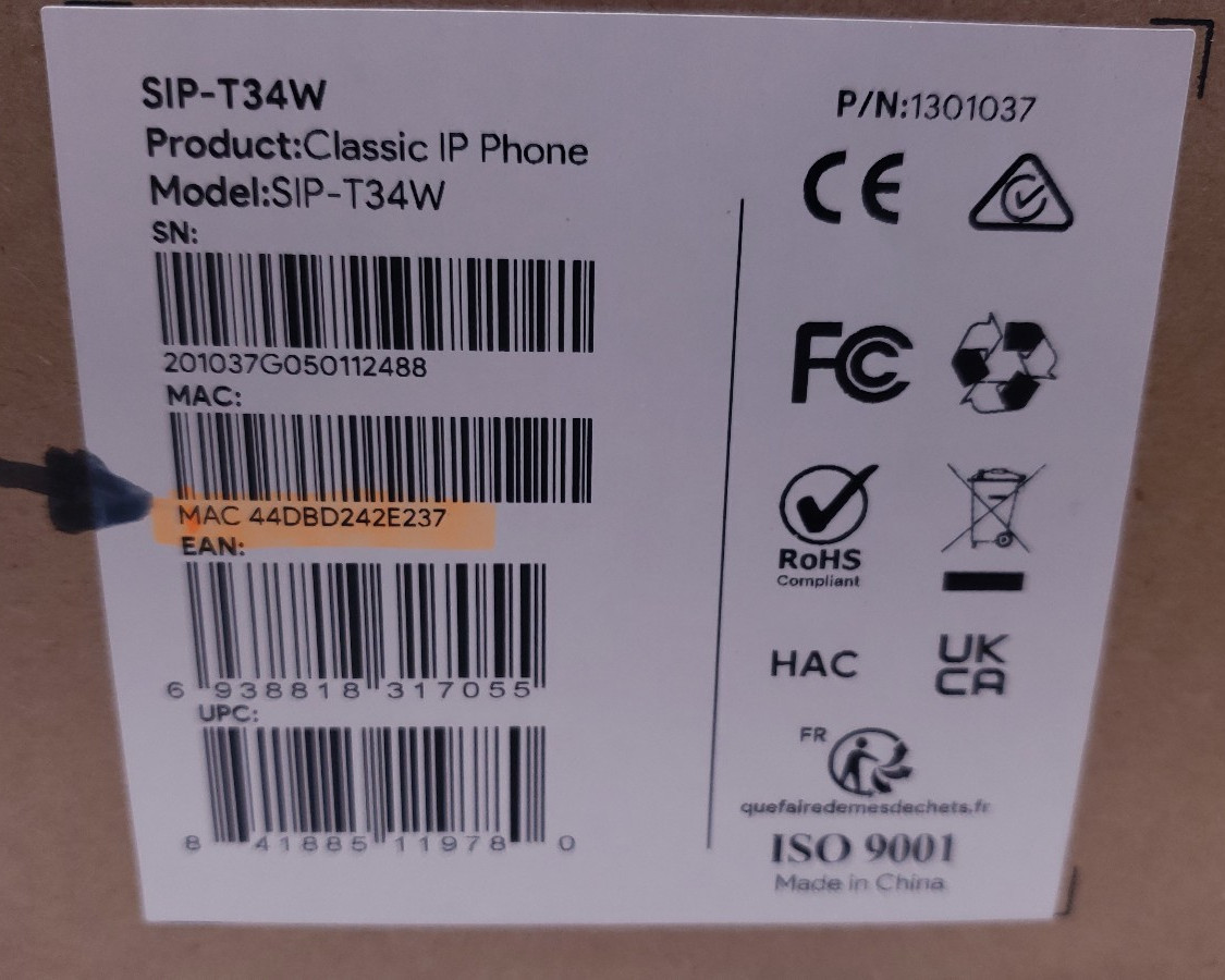 Yealink SIP T34W VoIP POE Desktop Telephone w/ Handset – NEW IN BOX #99