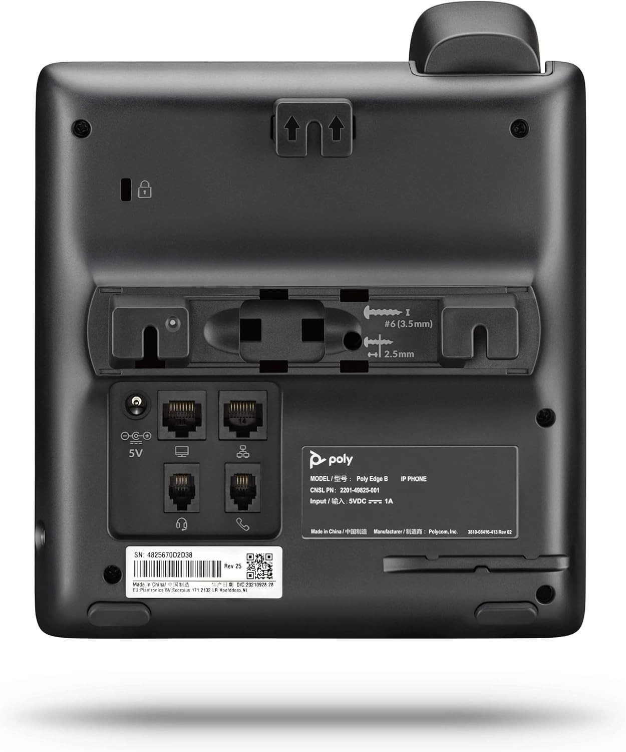 Poly Edge B30 IP Phone – Corded – Corded – Desktop, Wall Mountable – Black –