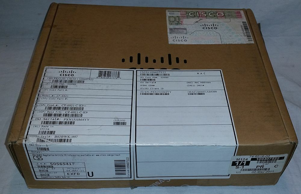 CISCO CP-6921 BUSINESS OFFICE VOIP IP PHONE STAND & HANDSET NEW OPEN BOX