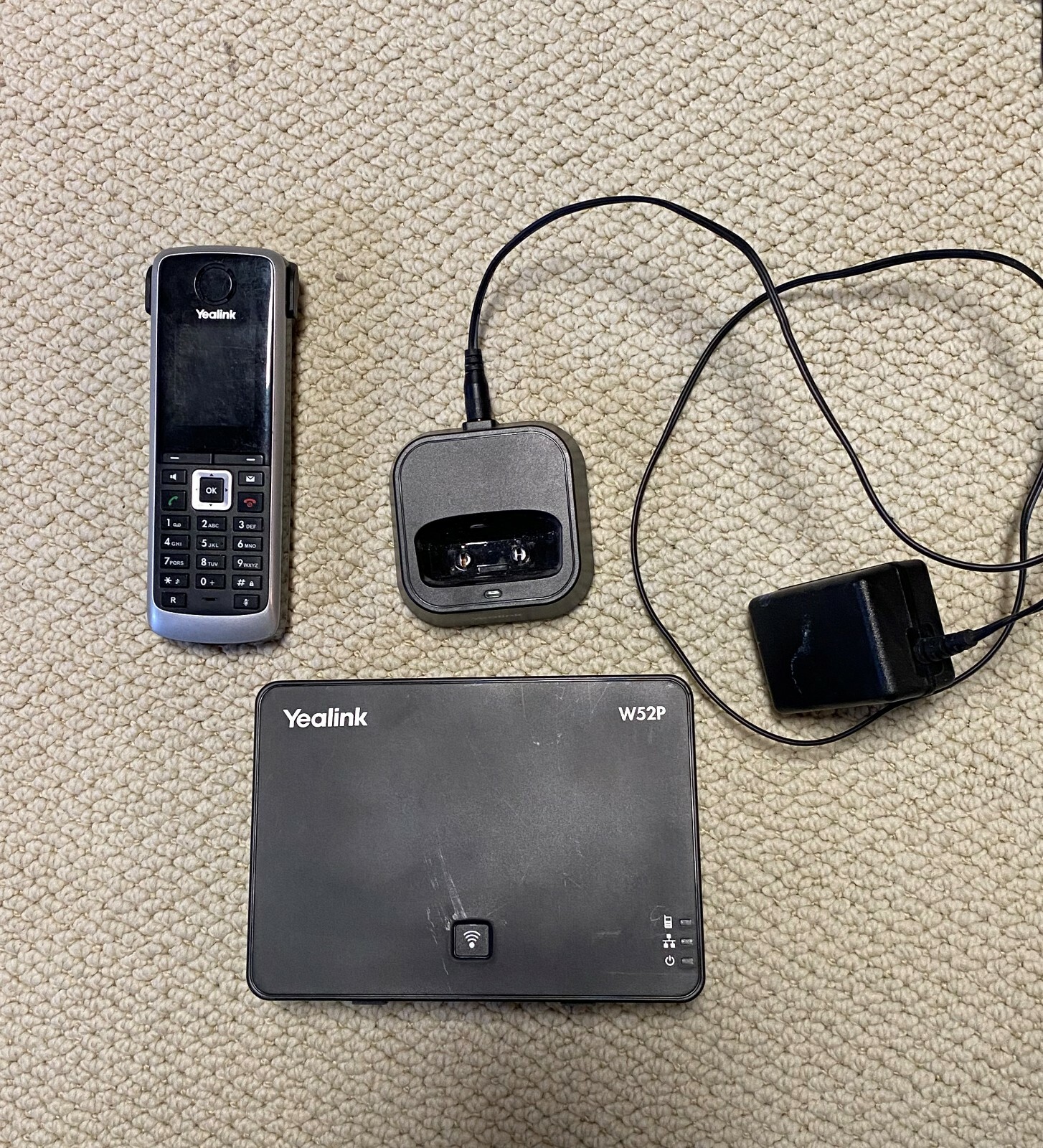 Yealink W52P Cordless Business Phone With Base and Power Adapter
