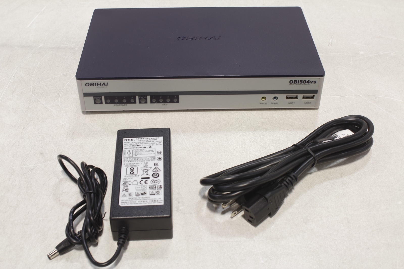 Obihai OBi504vs OBi504 4-Port Universal VoIP 4 FXS Gateway Adapter /w PSU