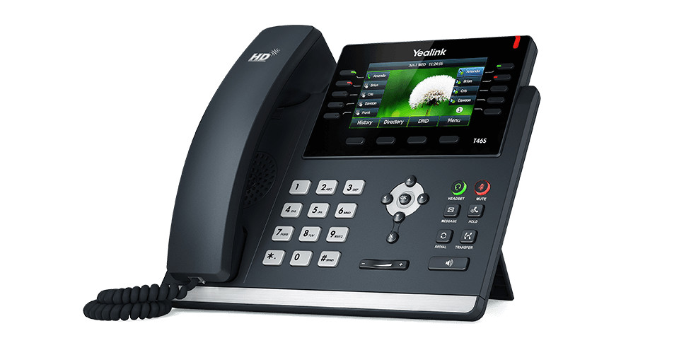 (6) Yealink SIP-T46S IP Phone INCLUDES PSU AND ETHERNET
