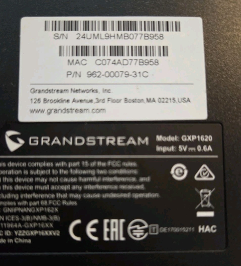 Grandstream GXP2130 & GXP1620 Phone With Cables & Power Supply
