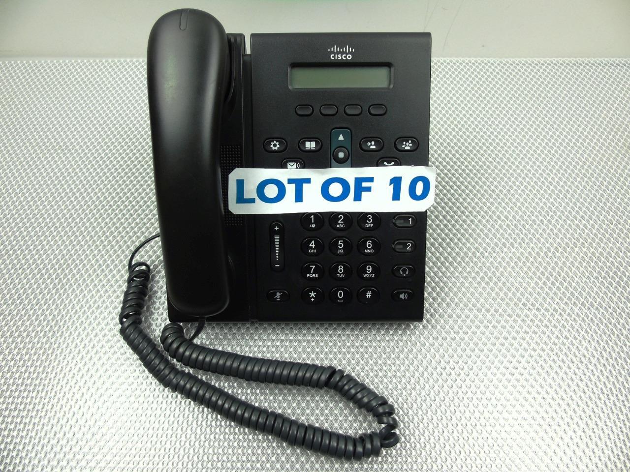 Lot of 10 – Cisco IP Phone CP-6921 CP-6921-C-K9 VOIP IP Phone w/ Handsets Stands
